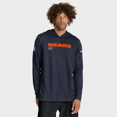 NFL Chicago Bears Sideline Pure Fury Performance Long Sleeve Hoodie T-Shirt