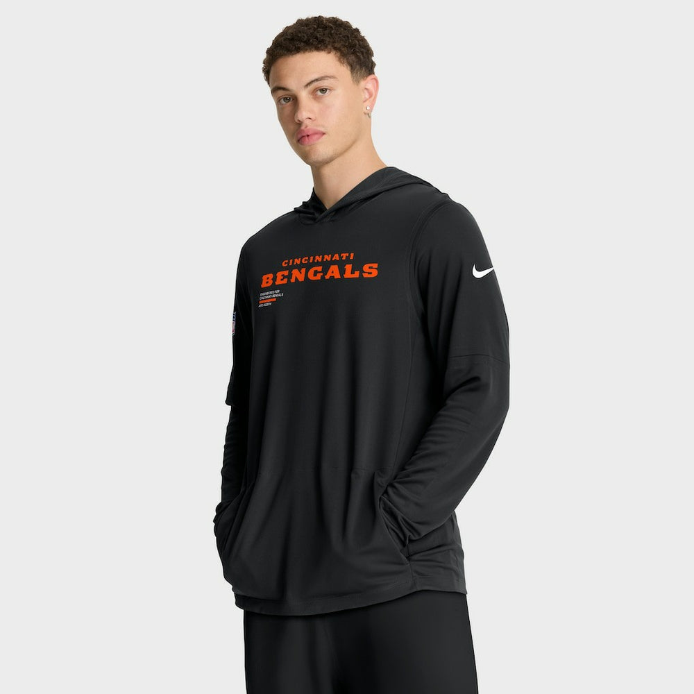 NFL Cincinnati Bengals Sideline Pure Fury Performance Long Sleeve Hoodie T-Shirt