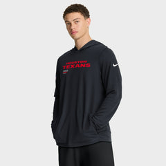 NFL Houston Texans Sideline Pure Fury Performance Long Sleeve Hoodie T-Shirt