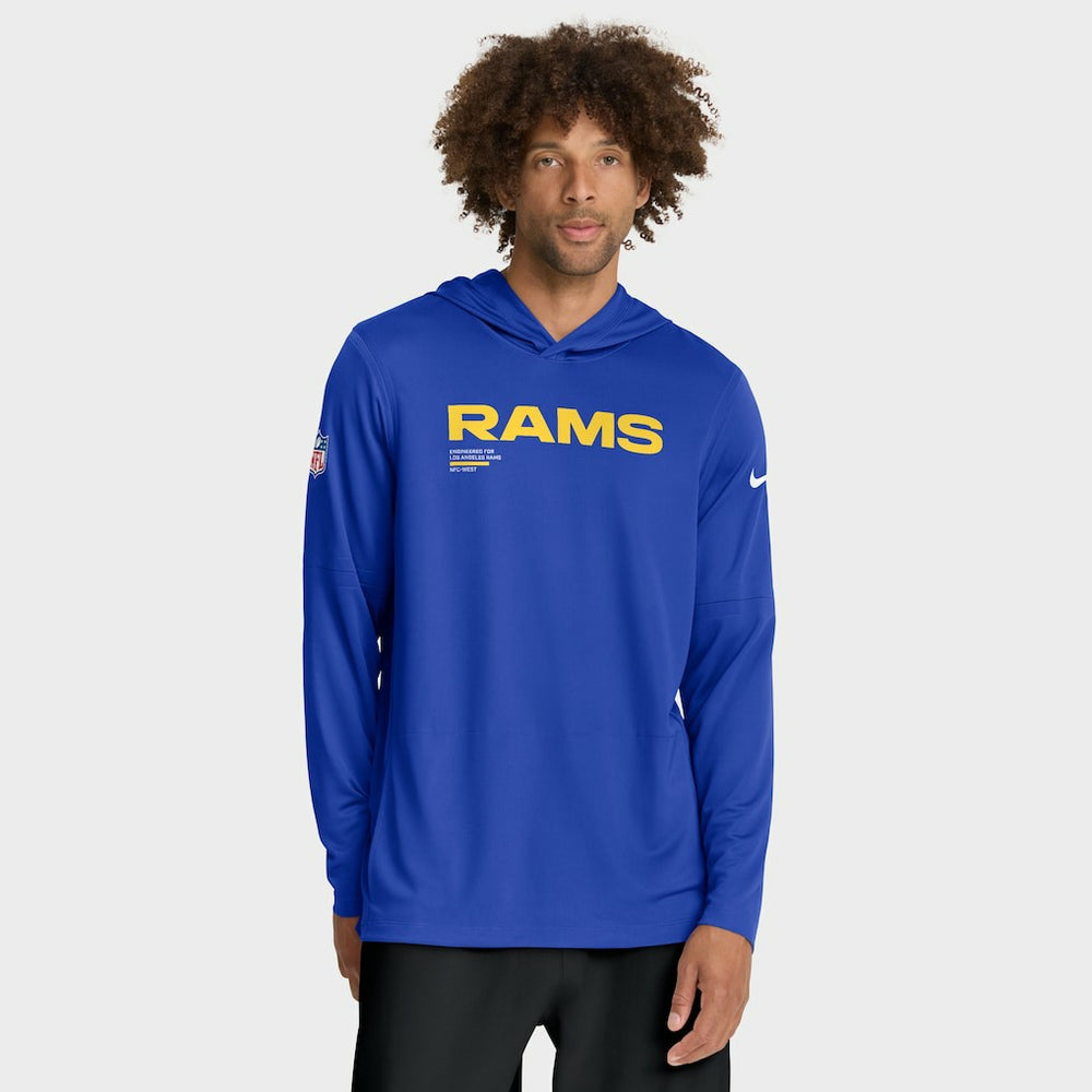 NFL Los Angeles Rams Sideline Pure Fury Performance Long Sleeve Hoodie T-Shirt