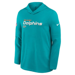 NFL Miami Dolphins Sideline Pure Fury Performance Long Sleeve Hoodie T-Shirt