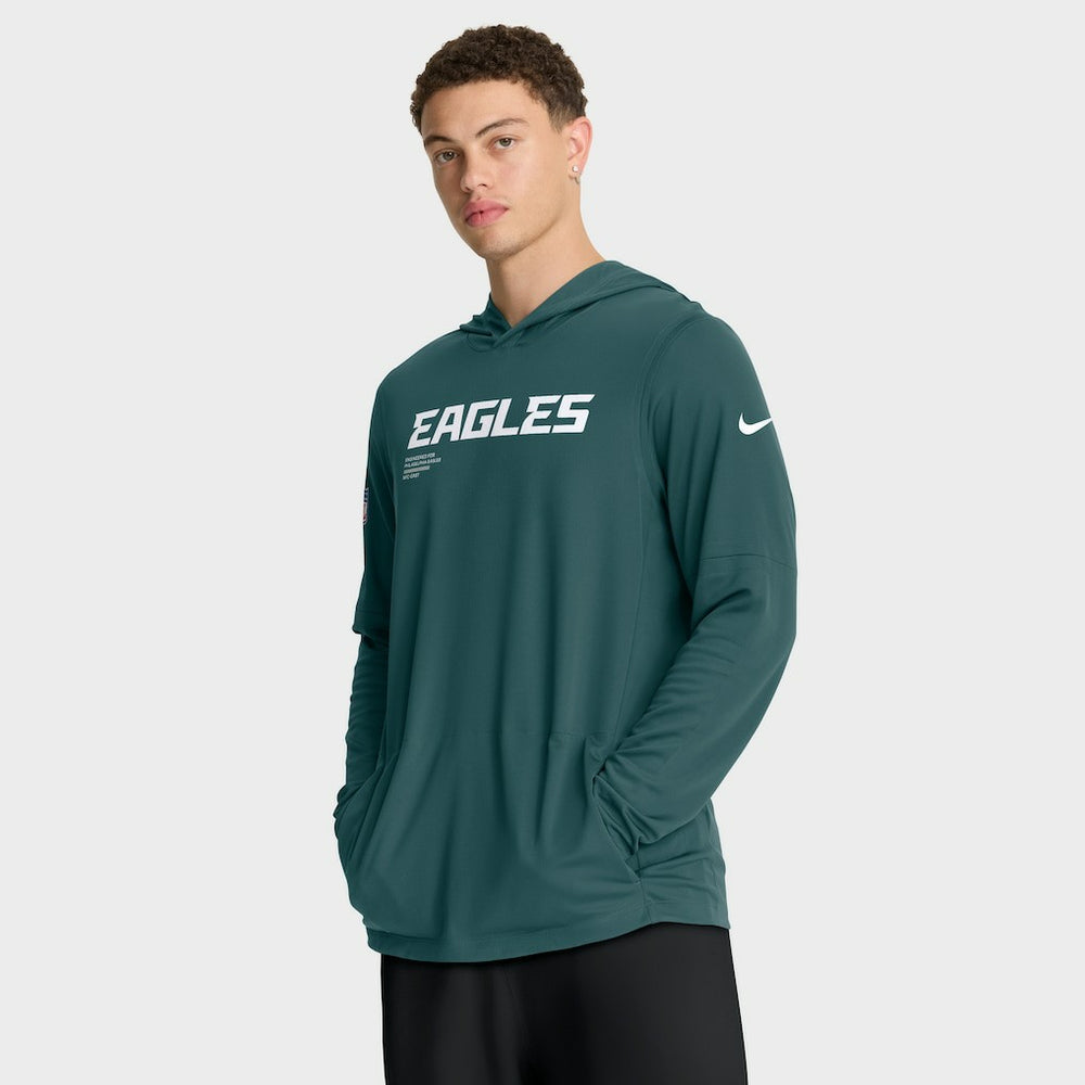 NFL Philadelphia Eagles Sideline Pure Fury Performance Long Sleeve Hoodie T-Shirt