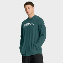NFL Philadelphia Eagles Sideline Pure Fury Performance Long Sleeve Hoodie T-Shirt