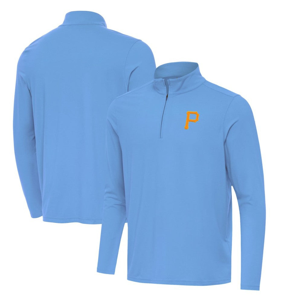 Pittsburgh Pirates Antigua Intent Quarter-Zip Top - Powder Blue