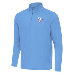 Texas Rangers Antigua Intent Quarter-Zip Top - Powder Blue