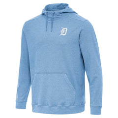 Detroit Tigers Antigua Cloud Pullover Hoodie - Heather Powder Blue