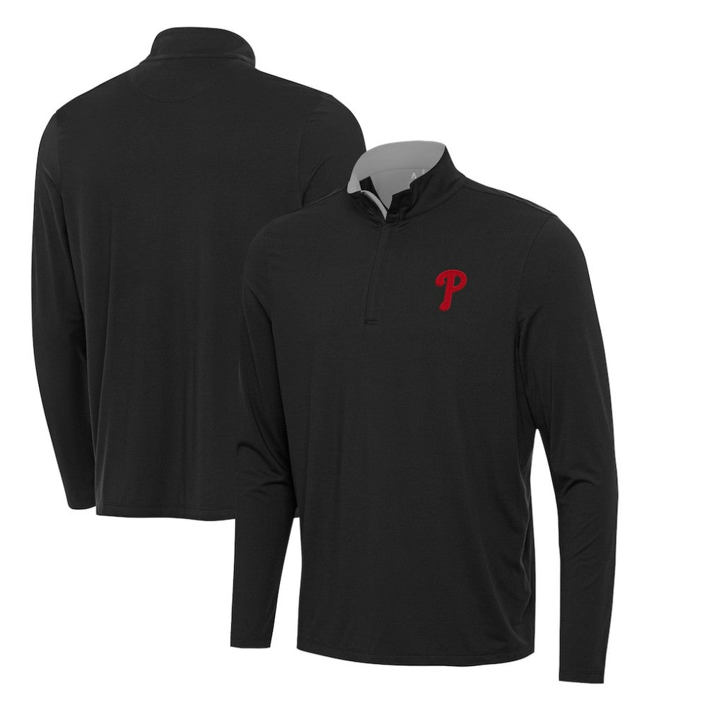 Philadelphia Phillies Antigua Content Quarter-Zip Top - Black