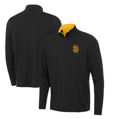 San Diego Padres Antigua Content Quarter-Zip Top - Black