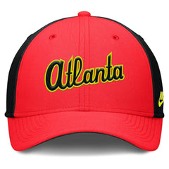 Atlanta Braves Neon 90s Rise SwooshFlex Hat - Crimson/Black | Nike