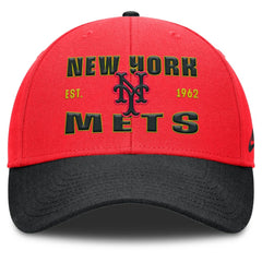 New York Mets Neon 90s Rise Adjustable Hat - Crimson/Black | Nike