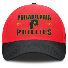 Philadelphia Phillies Neon 90s Rise Adjustable Hat - Crimson/Black | Nike