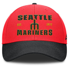 Seattle Mariners Neon 90s Rise Adjustable Hat - Crimson/Black | Nike