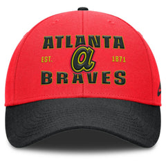 Atlanta Braves Neon 90s Rise Adjustable Hat - Crimson/Black | Nike