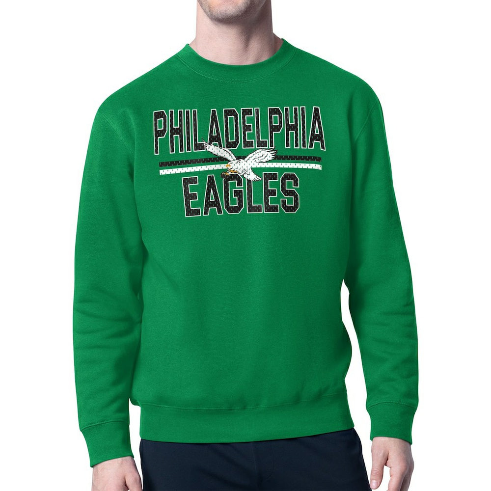 NFL Philadelphia Eagles Starter Mesh Look Retro Logo Pullover Sweatshirt