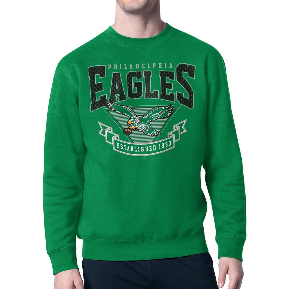NFL Philadelphia Eagles Starter Team Retro Logo Fleece Tri-Blend Pullover Hoodie