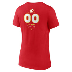 Calgary Flames Women's Personalized Name & Number Midfielder V-Neck T-Shirt