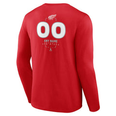Detroit Red Wings Personalized Name & Number Midfielder Long Sleeve T-Shirt