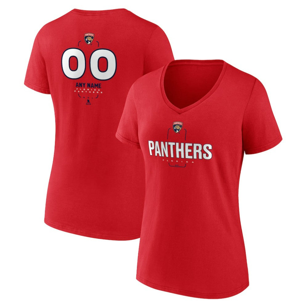 Florida Panthers Women's Personalized Name & Number Midfielder V-Neck T-Shirt