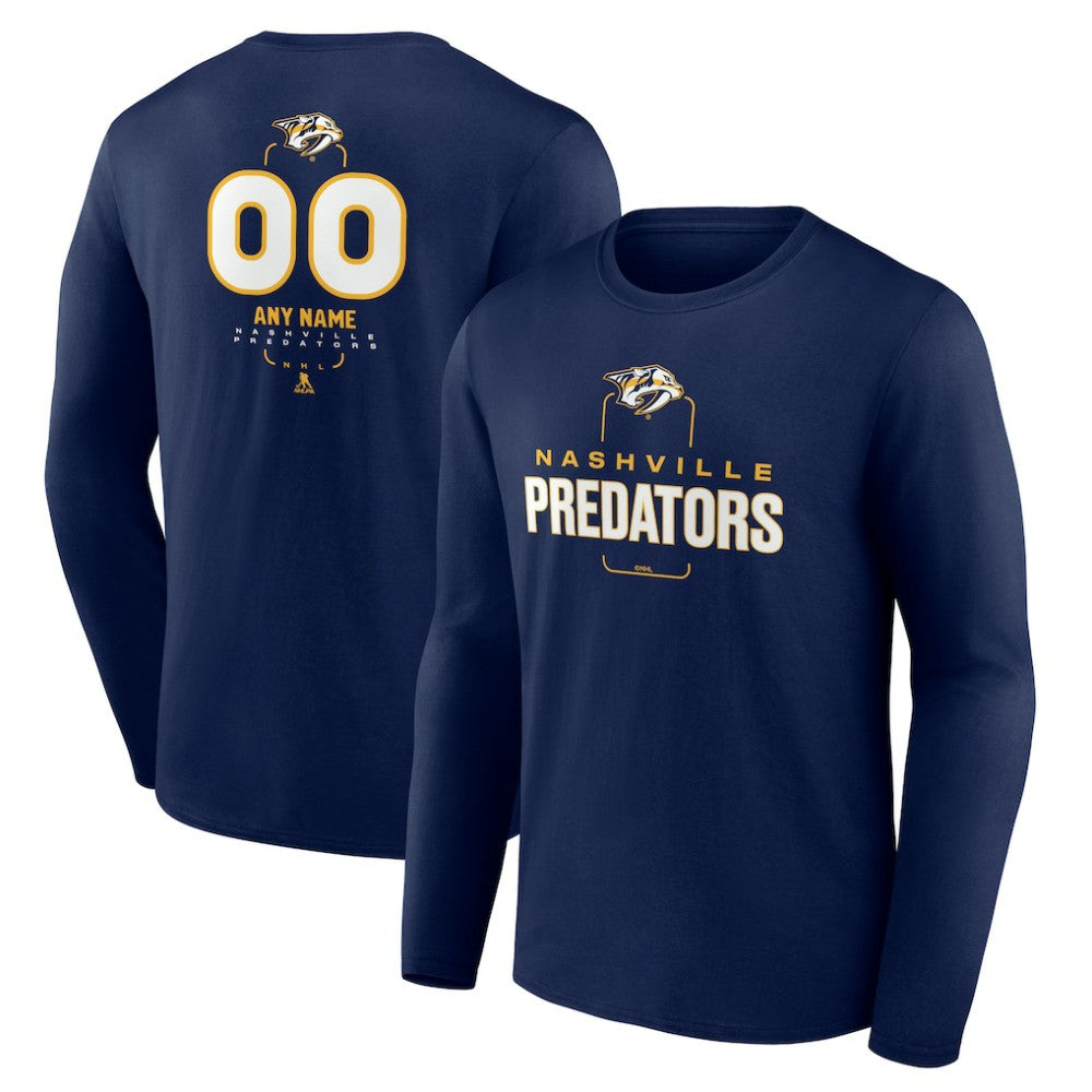 Nashville Predators Personalized Name & Number Midfielder Long Sleeve T-Shirt