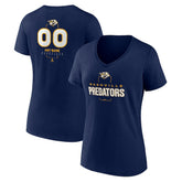 Nashville Predators Women's Personalized Name & Number Midfielder V-Neck T-Shirt
