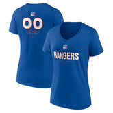 New York Rangers Women's Personalized Name & Number Midfielder V-Neck T-Shirt