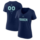 Seattle Kraken Women's Personalized Name & Number Midfielder V-Neck T-Shirt
