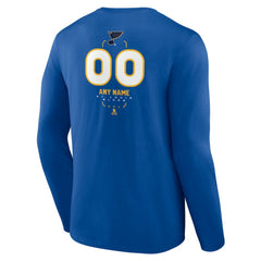 St. Louis Blues Personalized Name & Number Midfielder Long Sleeve T-Shirt