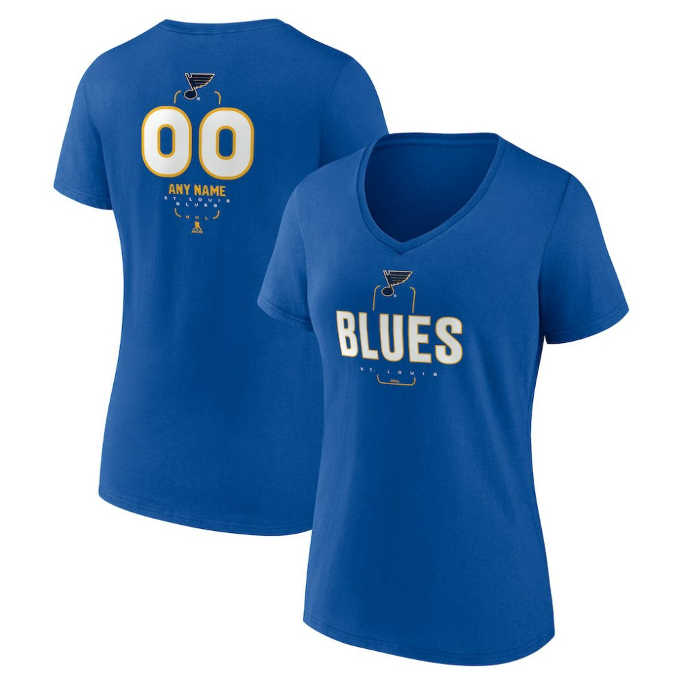 St. Louis Blues Women's Personalized Name & Number Midfielder V-Neck T-Shirt