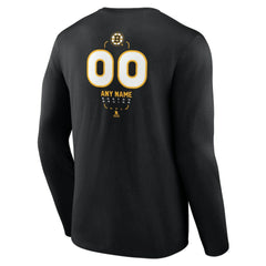 Boston Bruins Personalized Name & Number Midfielder Long Sleeve T-Shirt