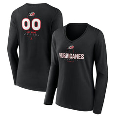 Carolina Hurricanes Women's Personalized Name & Number Midfielder Long Sleeve V-Neck T-Shirt