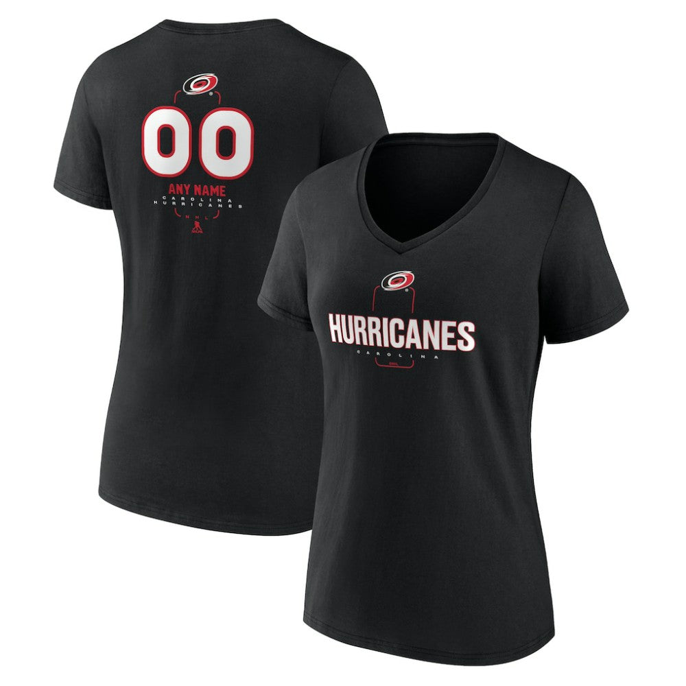 Carolina Hurricanes Women's Personalized Name & Number Midfielder V-Neck T-Shirt