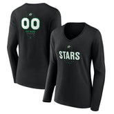 Dallas Stars Women's Personalized Name & Number Midfielder Long Sleeve V-Neck T-Shirt