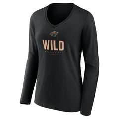 Minnesota Wild Women's Personalized Name & Number Midfielder Long Sleeve V-Neck T-Shirt