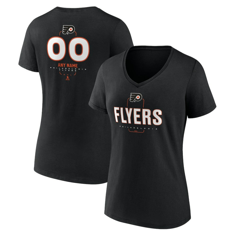 Philadelphia Flyers Women's Personalized Name & Number Midfielder V-Neck T-Shirt