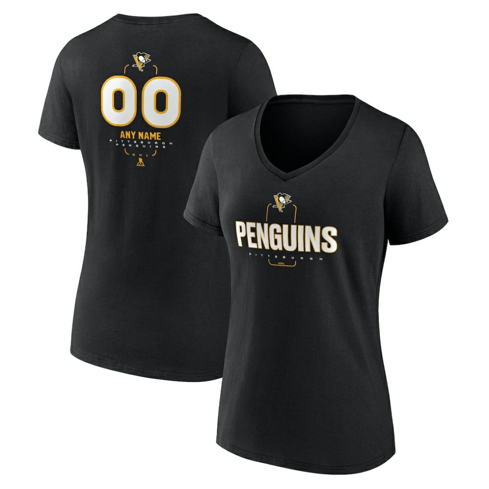 Pittsburgh Penguins Women's Personalized Name & Number Midfielder V-Neck T-Shirt