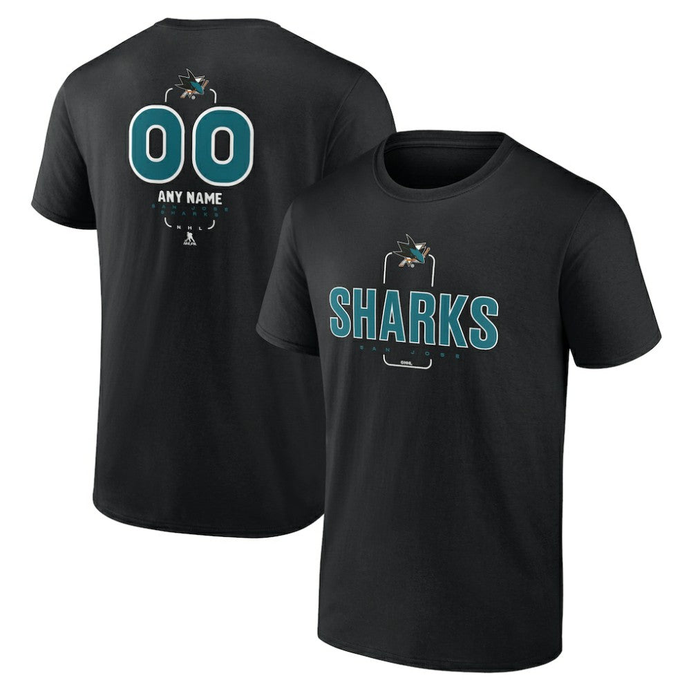 San Jose Sharks Personalized Name & Number Midfielder T-Shirt