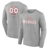 Detroit Red Wings Personalized Name & Number Midfielder Long Sleeve T-Shirt