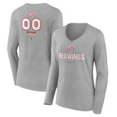 Detroit Red Wings Women's Personalized Name & Number Midfielder Long Sleeve V-Neck T-Shirt