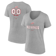 Detroit Red Wings Women's Personalized Name & Number Midfielder V-Neck T-Shirt