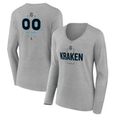 Seattle Kraken Women's Personalized Name & Number Midfielder Long Sleeve V-Neck T-Shirt