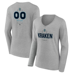 Seattle Kraken Women's Personalized Name & Number Midfielder Long Sleeve V-Neck T-Shirt