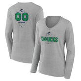 Vancouver Canucks Women's Personalized Name & Number Midfielder Long Sleeve V-Neck T-Shirt