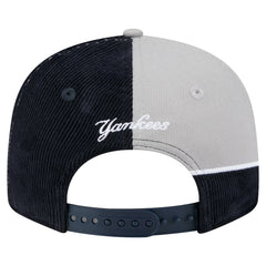 New York Yankees Retro Split Corduroy Snapback Hat - Navy/Gray | New Era
