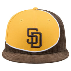 San Diego Padres Retro Split Corduroy Snapback Hat - Brown/Gold | New Era