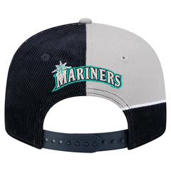 Seattle Mariners Retro Split Corduroy Snapback Hat - Navy/Gray | New Era