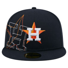 Houston Astros Yarn Stitch 59FIFTY Fitted Hat - Navy | New Era