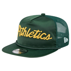 Athletics Retro Satin Script Golfer Adjustable Hat - Green | New Era