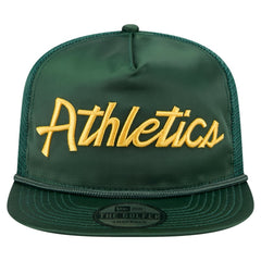 Athletics Retro Satin Script Golfer Adjustable Hat - Green | New Era