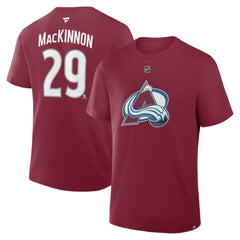 Nathan MacKinnon Colorado Avalanche Fanatics Authentic Stack Name & Number T-Shirt