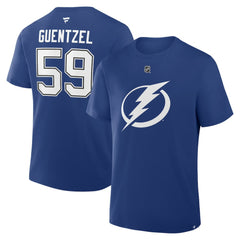 Jake Guentzel Tampa Bay Lightning Fanatics Authentic Stack Name & Number T-Shirt